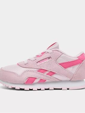 Reebok Kids Pink Suede & Hot Pink Accent Sneaker
